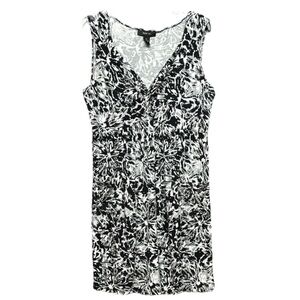 Style & Co. Black and White Sheath Dress V-Neck